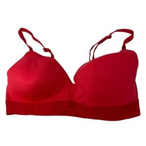 Victorias Secret PINK Wear Everywhere Wireless Lightly Lined Bra Sz 36C Red